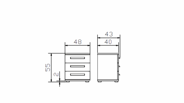 Trigio nachttafel 3 laden hout
