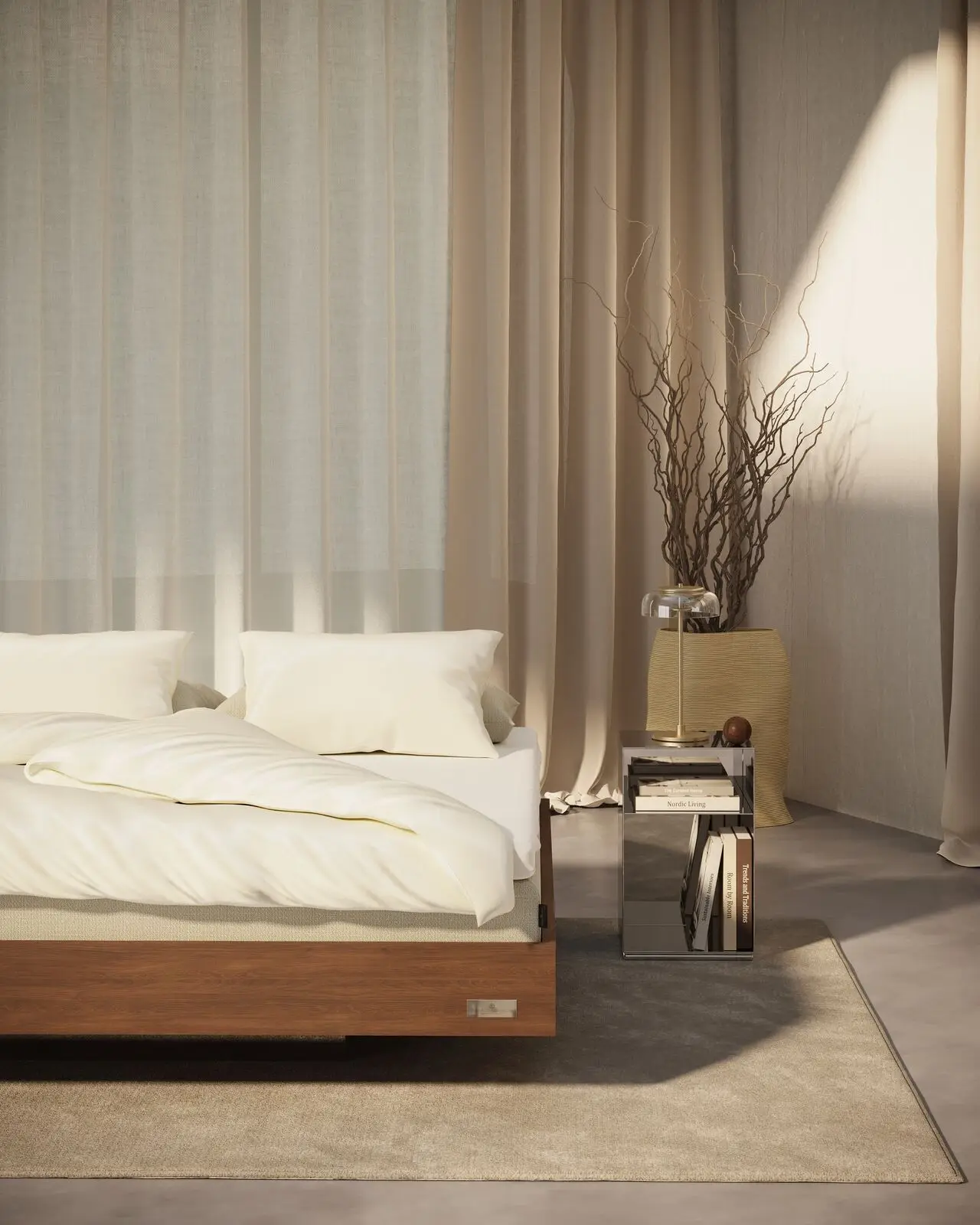 Carpe Diem Hällsö Walnoot 5 zwevend bed carpe diem Hallso