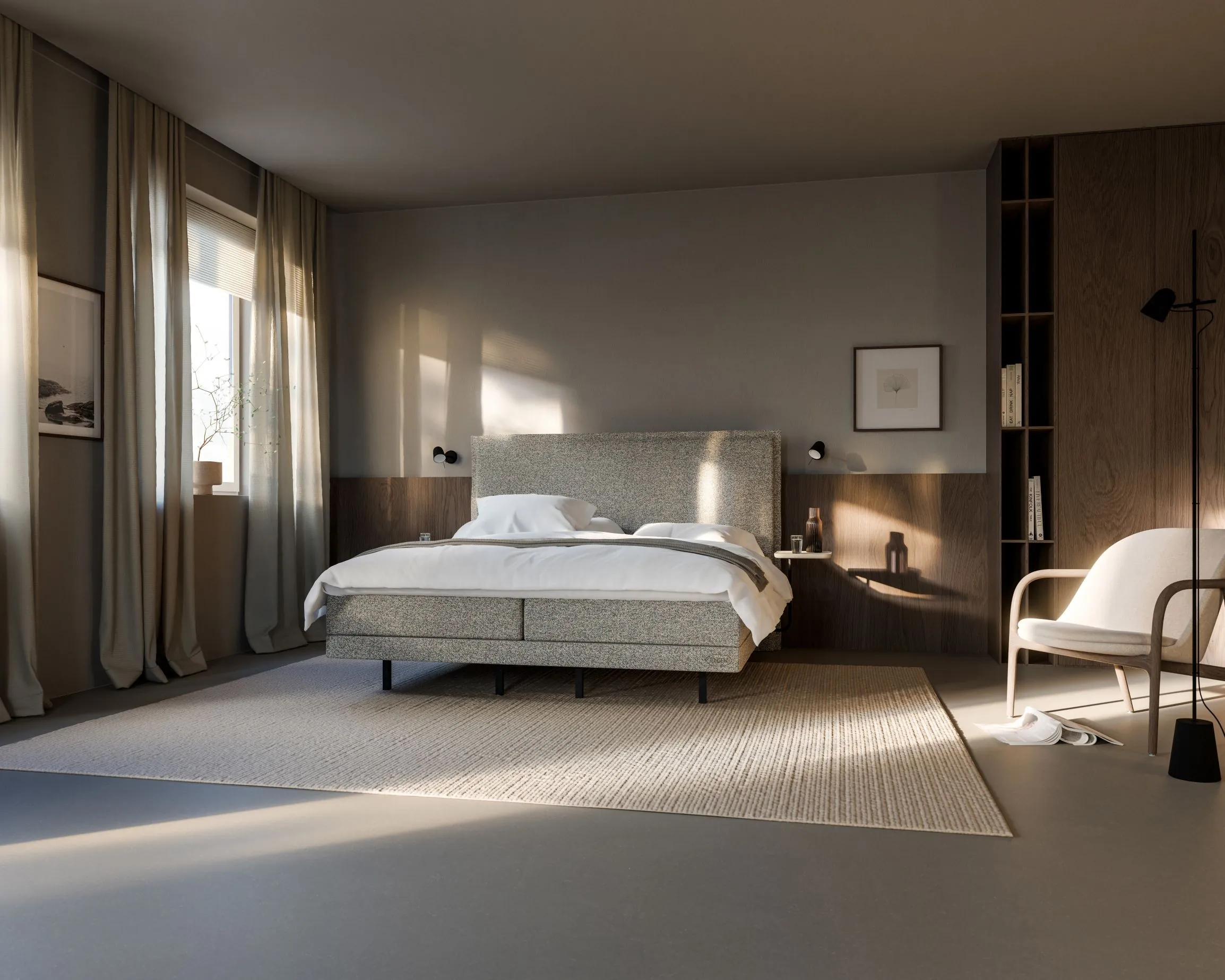 Jensen Prestige boxspring met Lean Seamless base